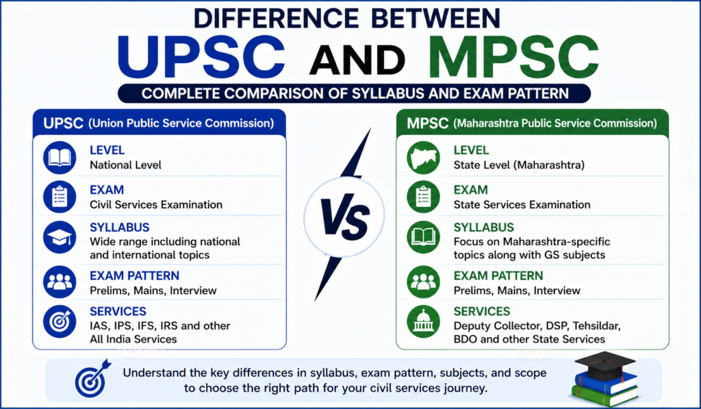 Difference Between UPSC and MPSC Syllabus